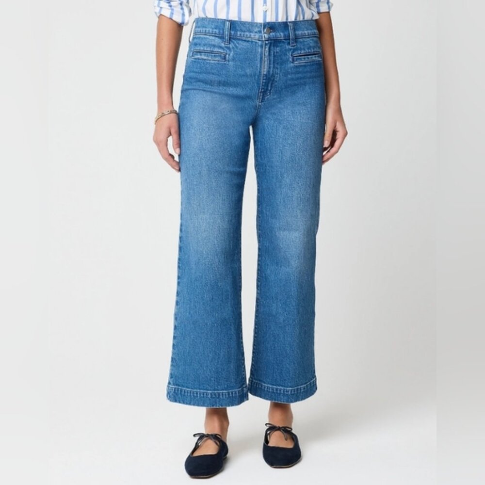 J. CREW Wide Leg Crop Jeans Women's 28 Petite CB375